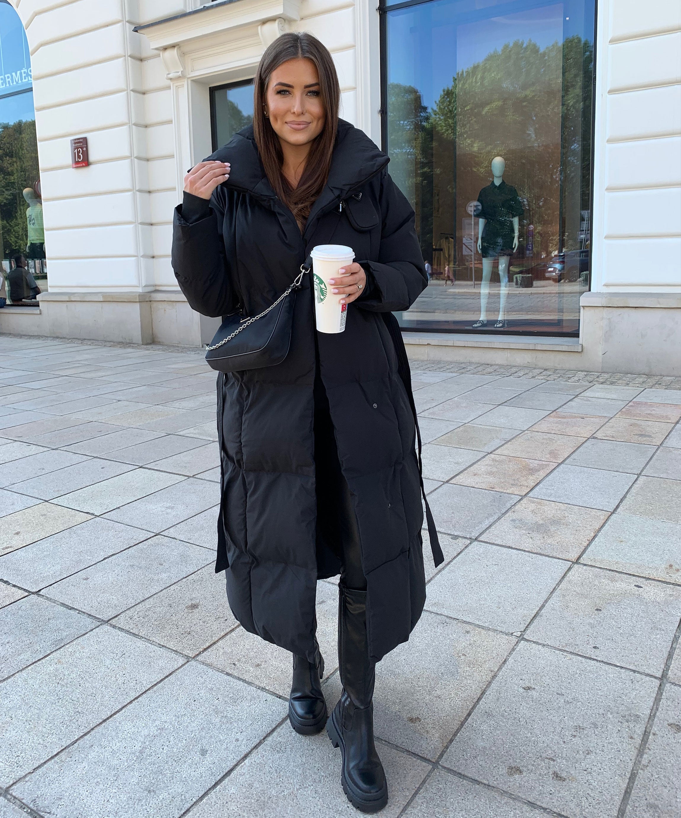 Leigh | Übergroßer Parka in Schwarz