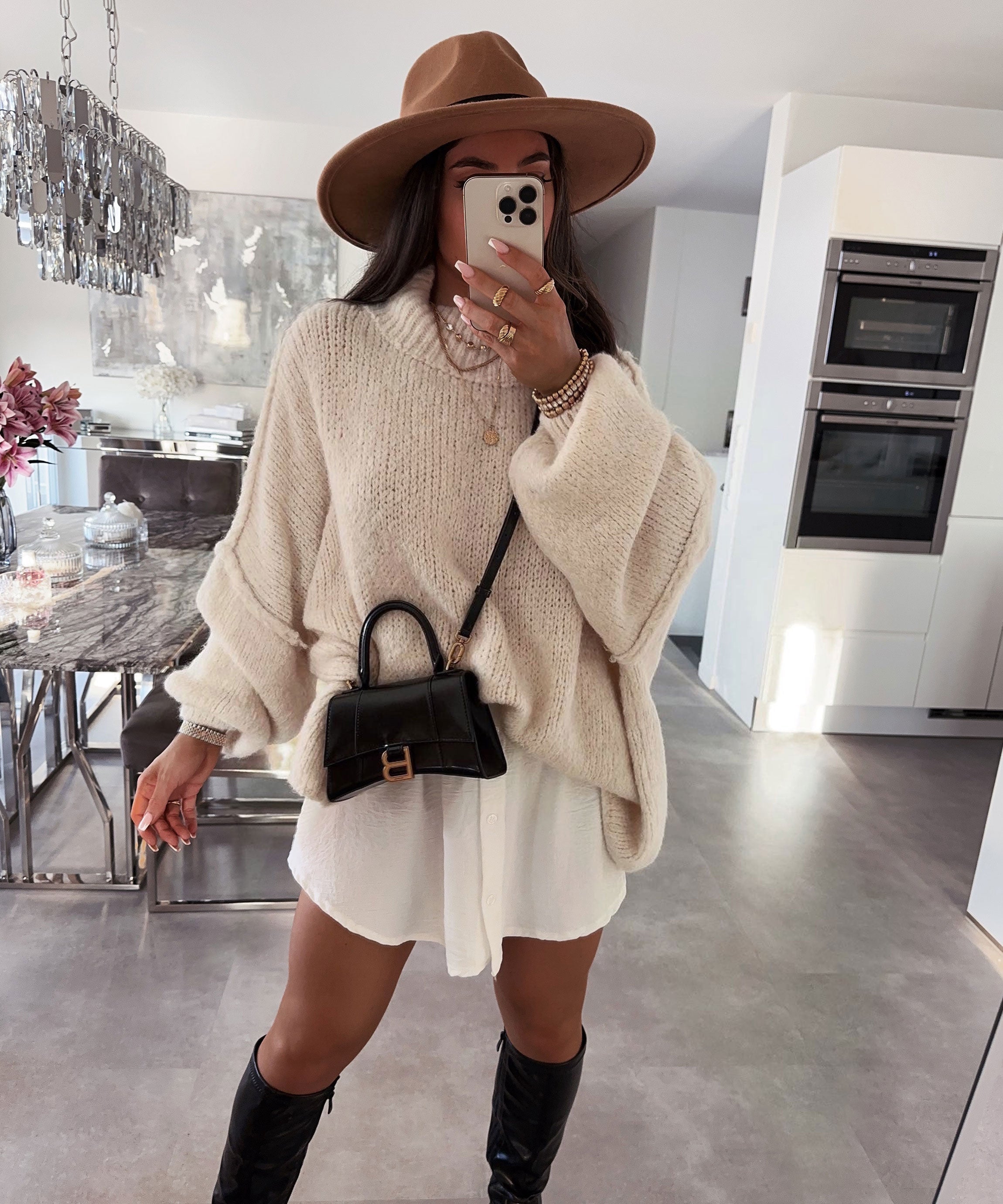 Natalie | Übergroßer Pullover Beige