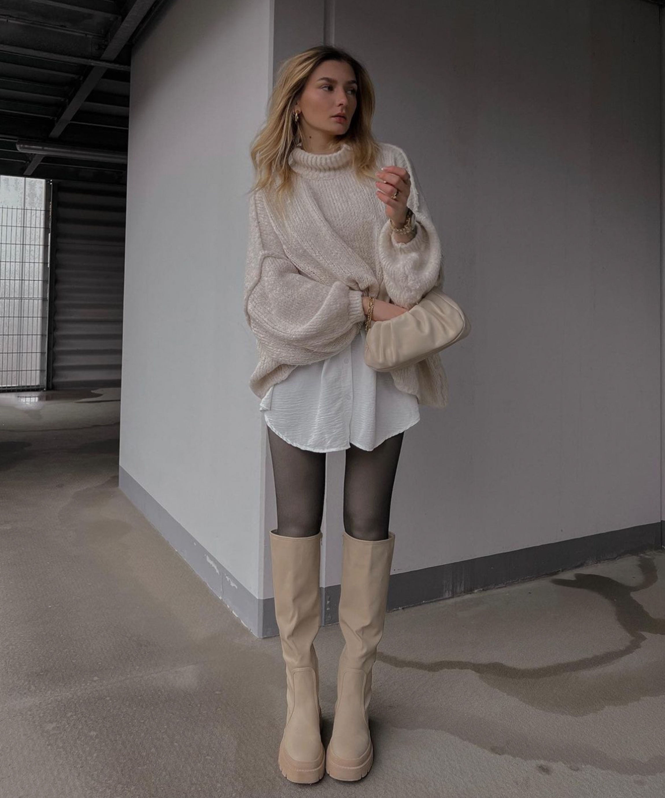 Natalie | Übergroßer Pullover Beige