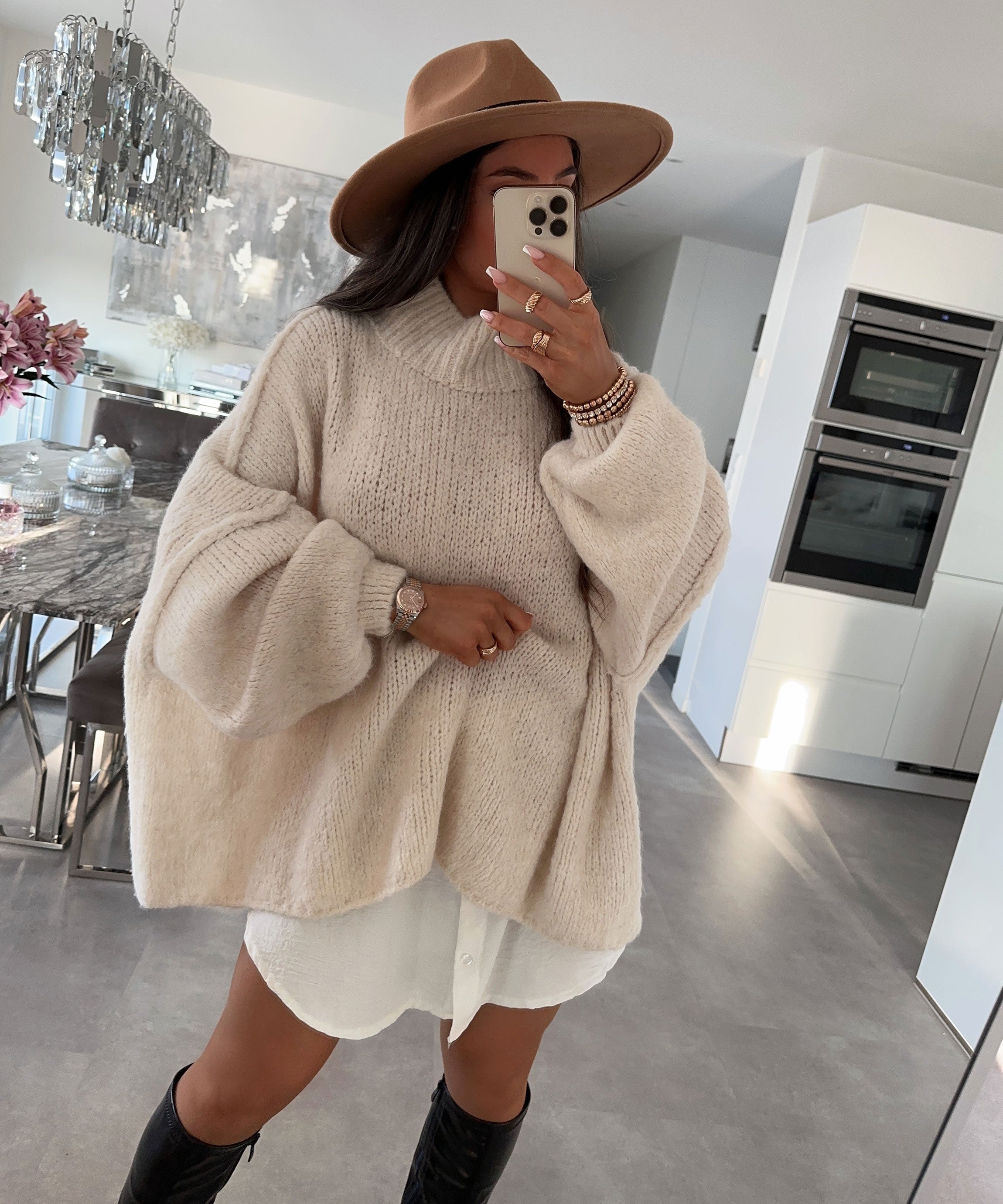 Natalie | Übergroßer Pullover Beige