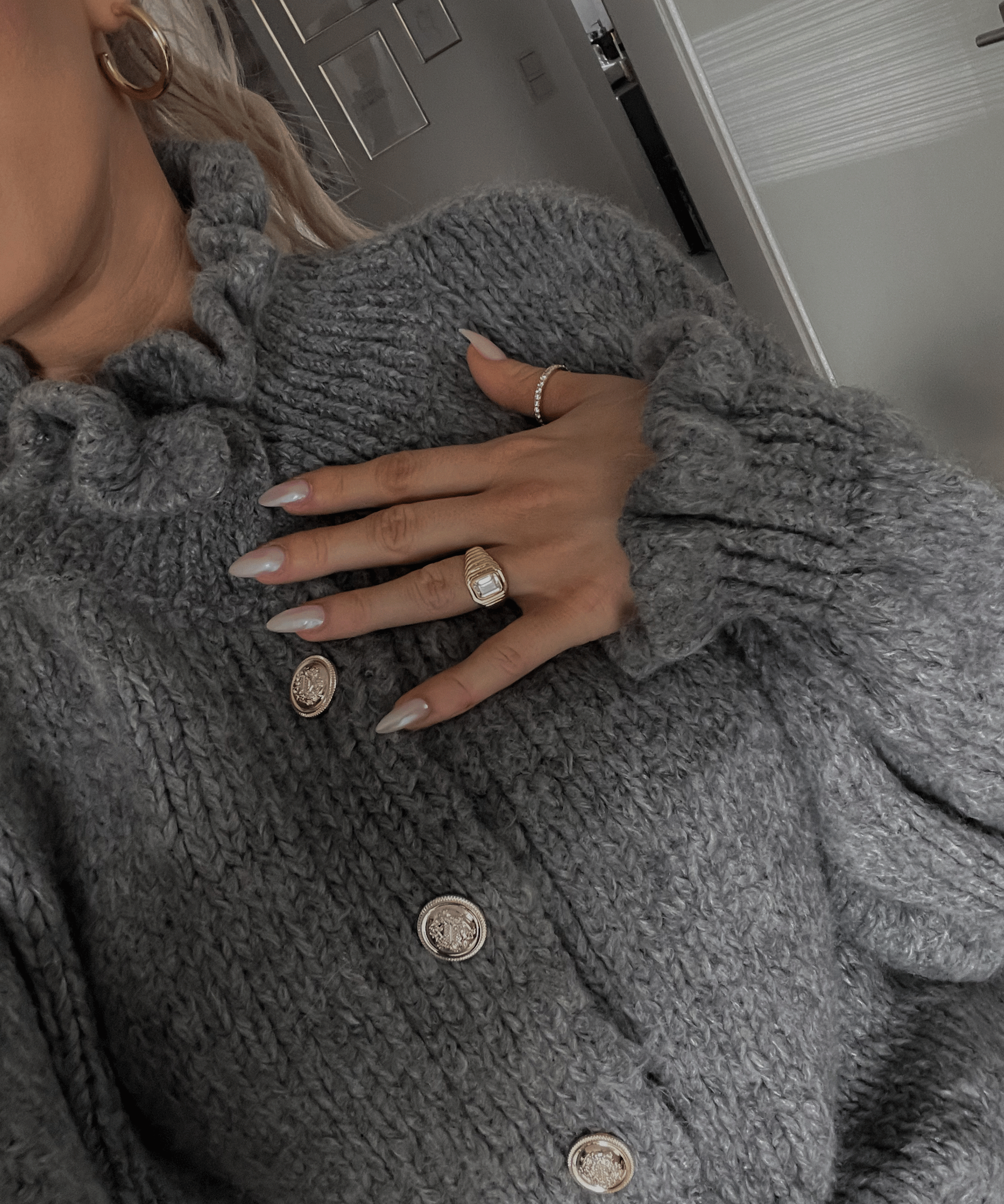 Alana | Dunkelgraue Strickjacke