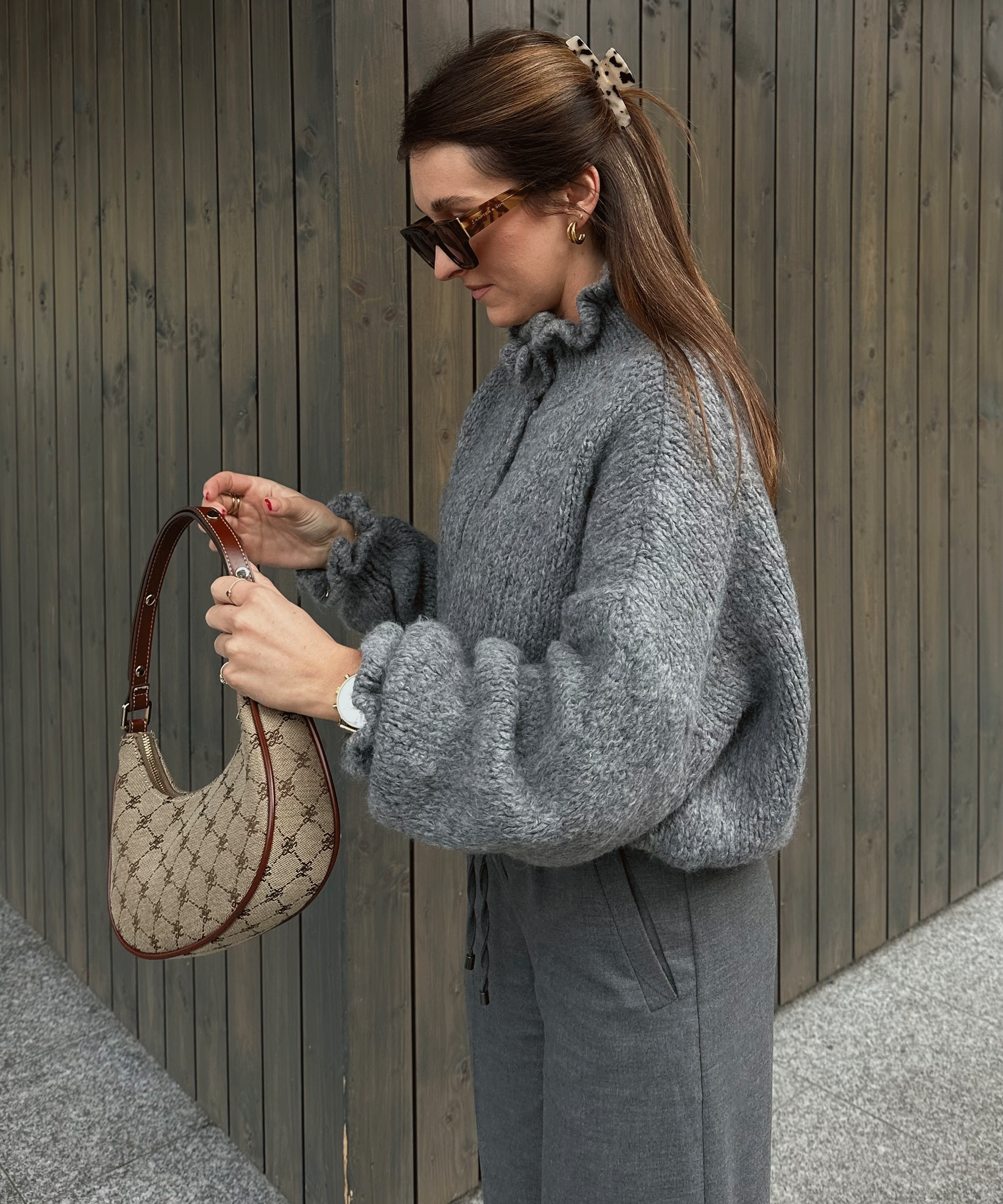 Alana | Dunkelgraue Strickjacke